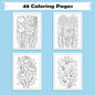 Elegant Flower Garden – Flower Coloring Pages – 48 Pages – Botanical, Calm, Relaxing Designs – For Adults