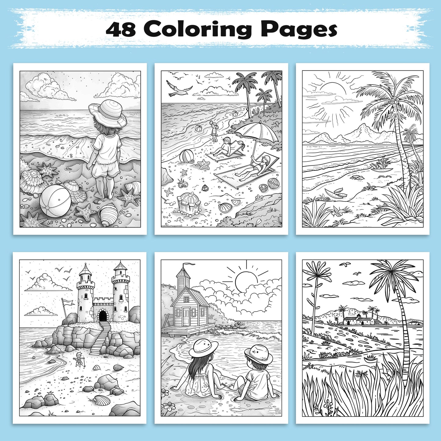 Aloha Adventures in Hawaii Coloring Pages – 48 Summer Fun Designs for Kids