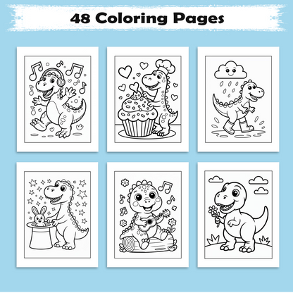 Little Roarers Coloring Pages – 48 Adorable Dinosaurs with Big Attitude – For Kids