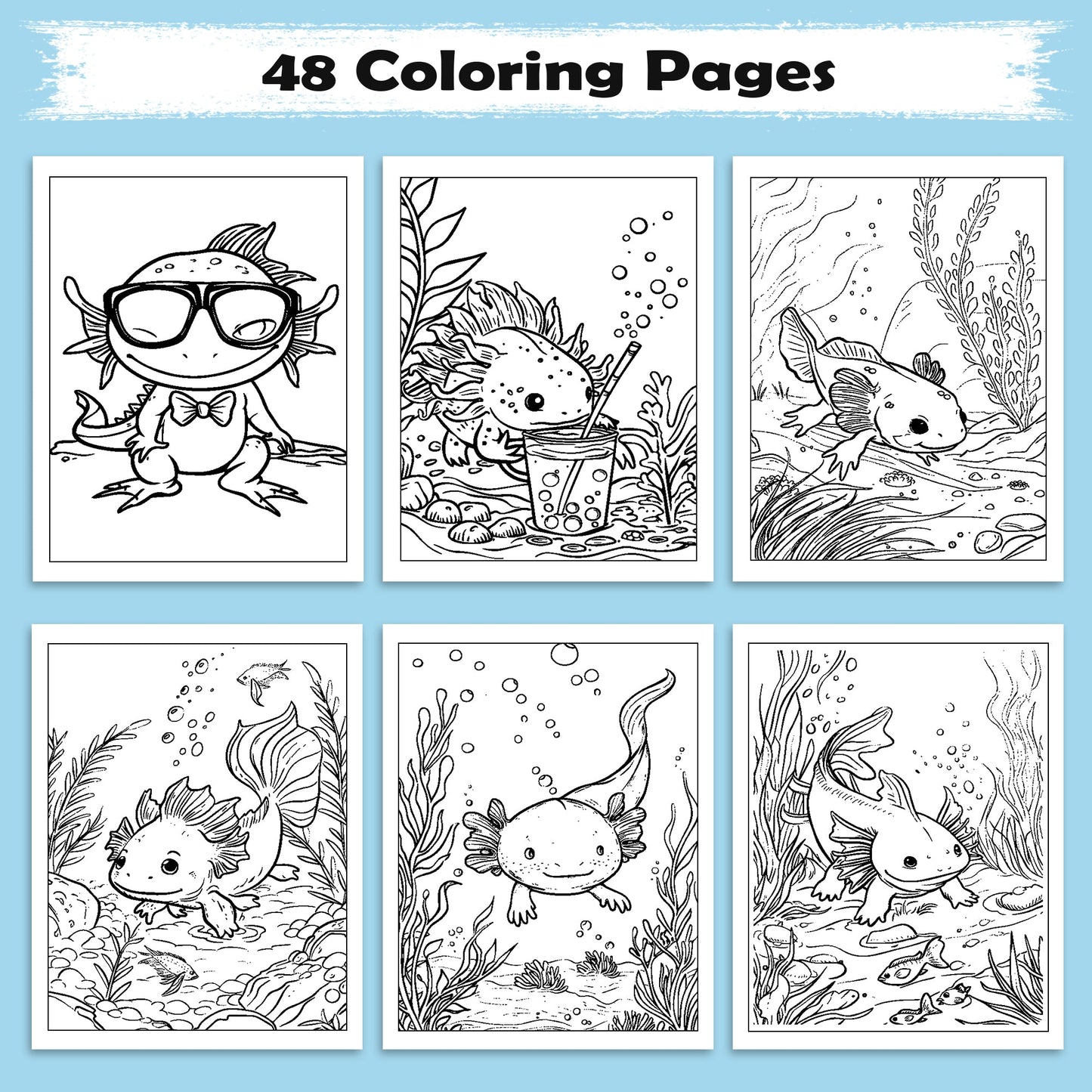 Hawaiian Reef Friends Coloring Pages – 48 Underwater Animal Designs for Kids