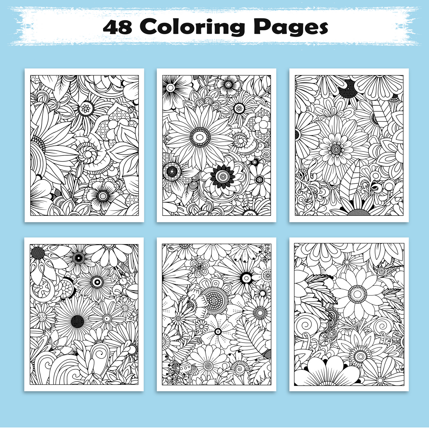 Mandala Bloom Garden Coloring Pages – 48 Floral Mandala Designs for Adults