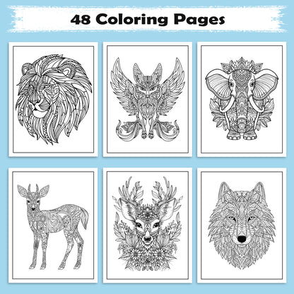 Wild Spirit Mandalas Coloring Pages – 48 Animal-Inspired Patterns for Adults