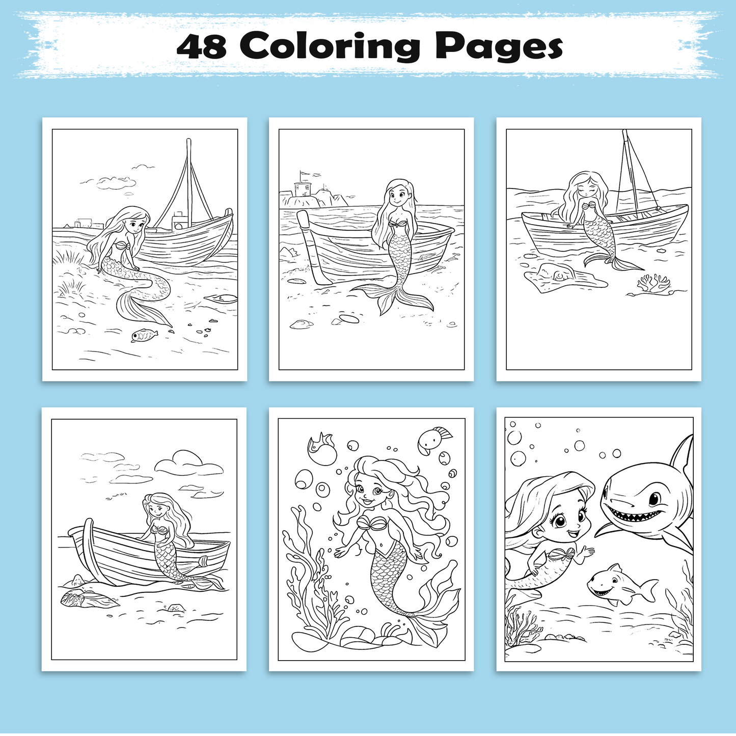 Tropical Siren Coloring Pages – 48 Magical Mermaid Moments for Kids