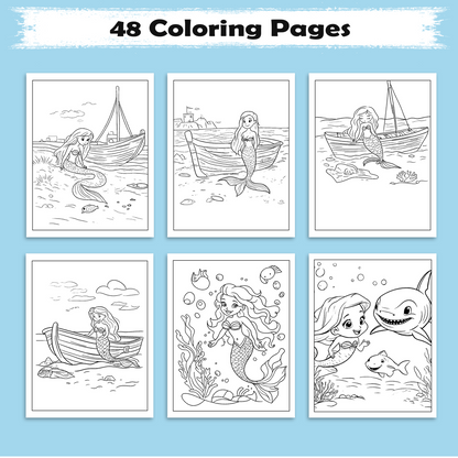 Tropical Siren Coloring Pages – 48 Magical Mermaid Moments for Kids
