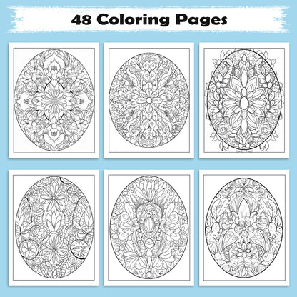 Easter Egg Mandala Coloring Pages – 48 Spring Designs for Adults