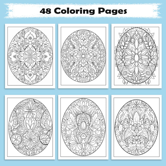 Easter Egg Mandala Coloring Pages – 48 Spring Designs for Adults