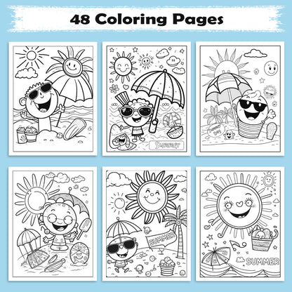 Kawaii Island Fun Hawaii Coloring Pages – 48 Adorable Beach and Ocean Illustrations for Kids