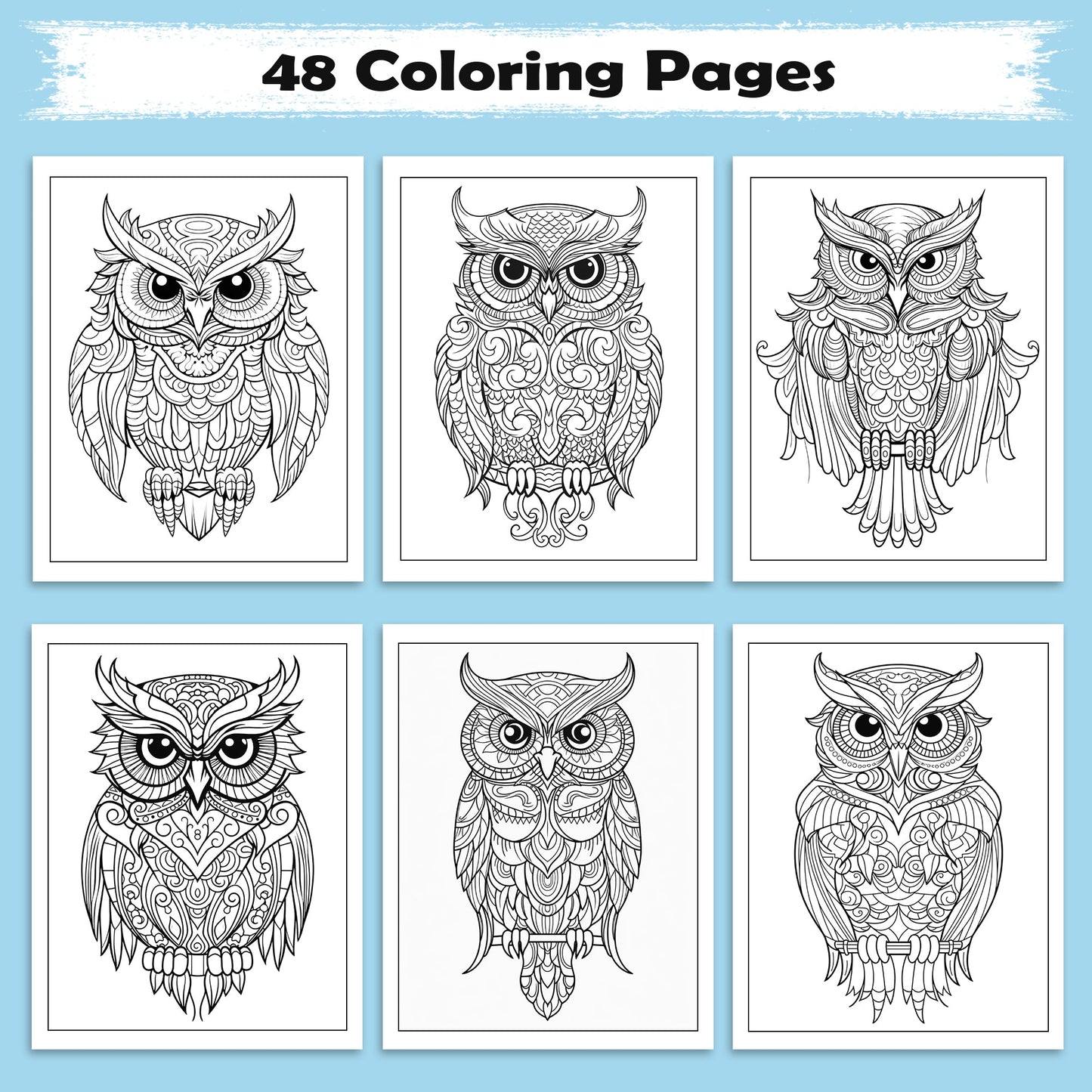 Mystic Owl Mandalas Coloring Pages – 48 Elegant Designs for Adults