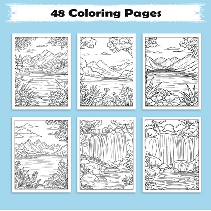 Tranquil Hawaii Views Coloring Pages – 48 Peaceful Island Landscapes – For Adults