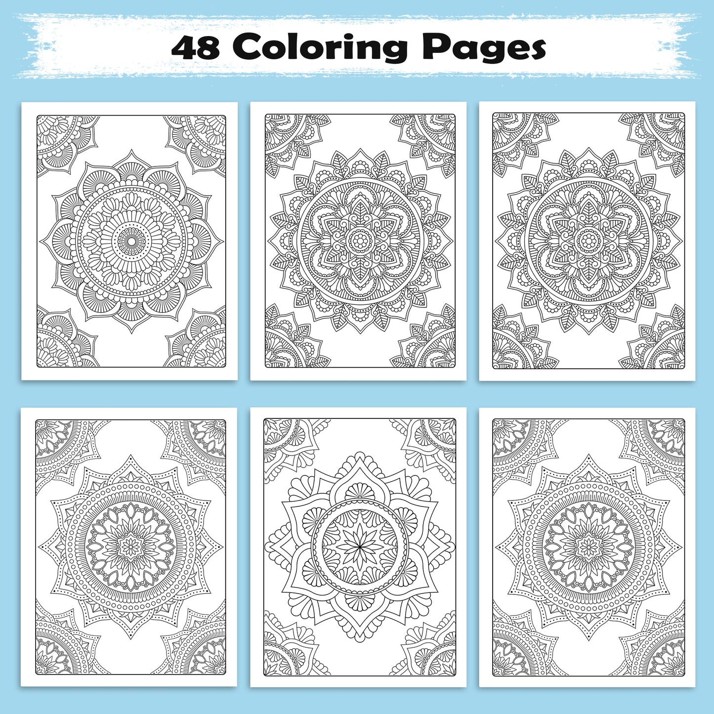 Petal Mandalas – Mandala Coloring Pages – 48 Pages – Intricate, Symmetrical, Nature-Inspired – For Adults