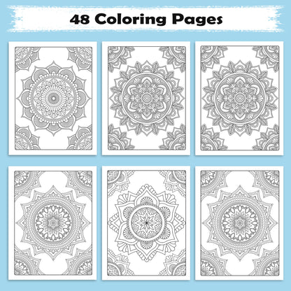 Petal Mandalas – Mandala Coloring Pages – 48 Pages – Intricate, Symmetrical, Nature-Inspired – For Adults