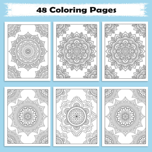 Petal Mandalas – Mandala Coloring Pages – 48 Pages – Intricate, Symmetrical, Nature-Inspired – For Adults