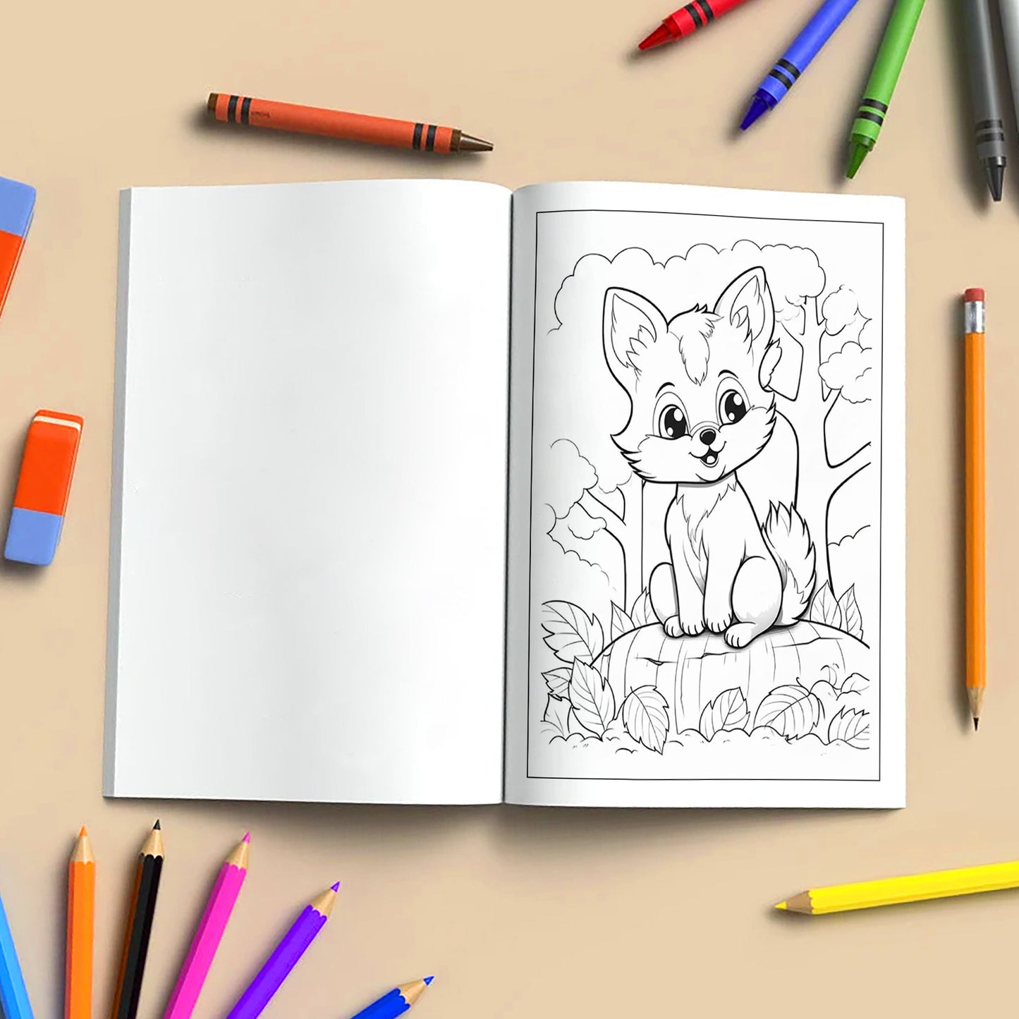 Woodland Wonders Coloring Pages – 48 Pages – Fun Autumn Designs – For Kids