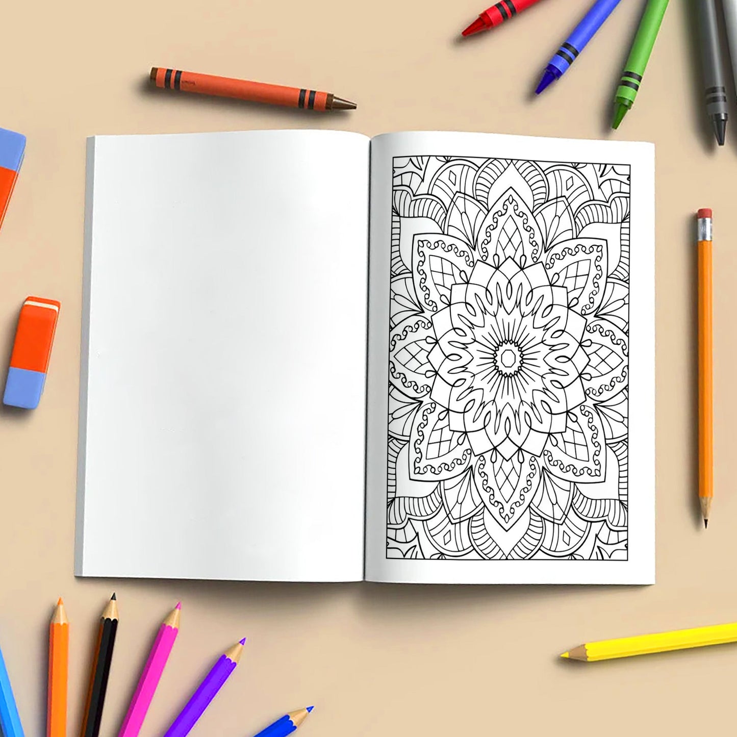 Sacred Bloom Mandalas – Mandala Coloring Pages – 48 Pages – Floral, Detailed, Stress Relief Designs – For Adults