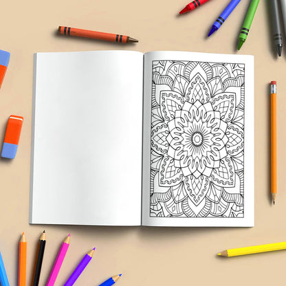 Sacred Bloom Mandalas – Mandala Coloring Pages – 48 Pages – Floral, Detailed, Stress Relief Designs – For Adults