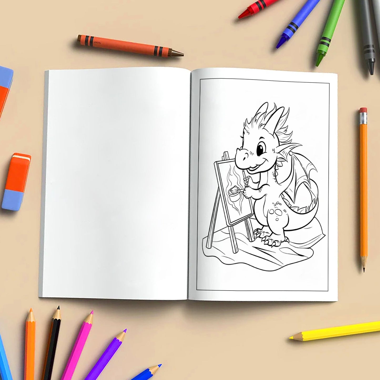 Kawaii Dinosaur World – Cute Dino Adventure Coloring Pages – 48 Pages – Magical, Fun, Easy to Color – For Kids