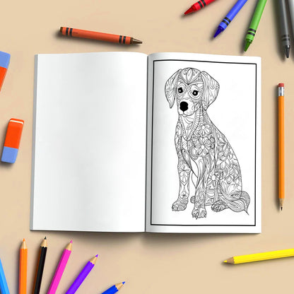 Mandala Dogs in Bloom Coloring Pages – 48 Floral Mandala Dog Designs for Adults