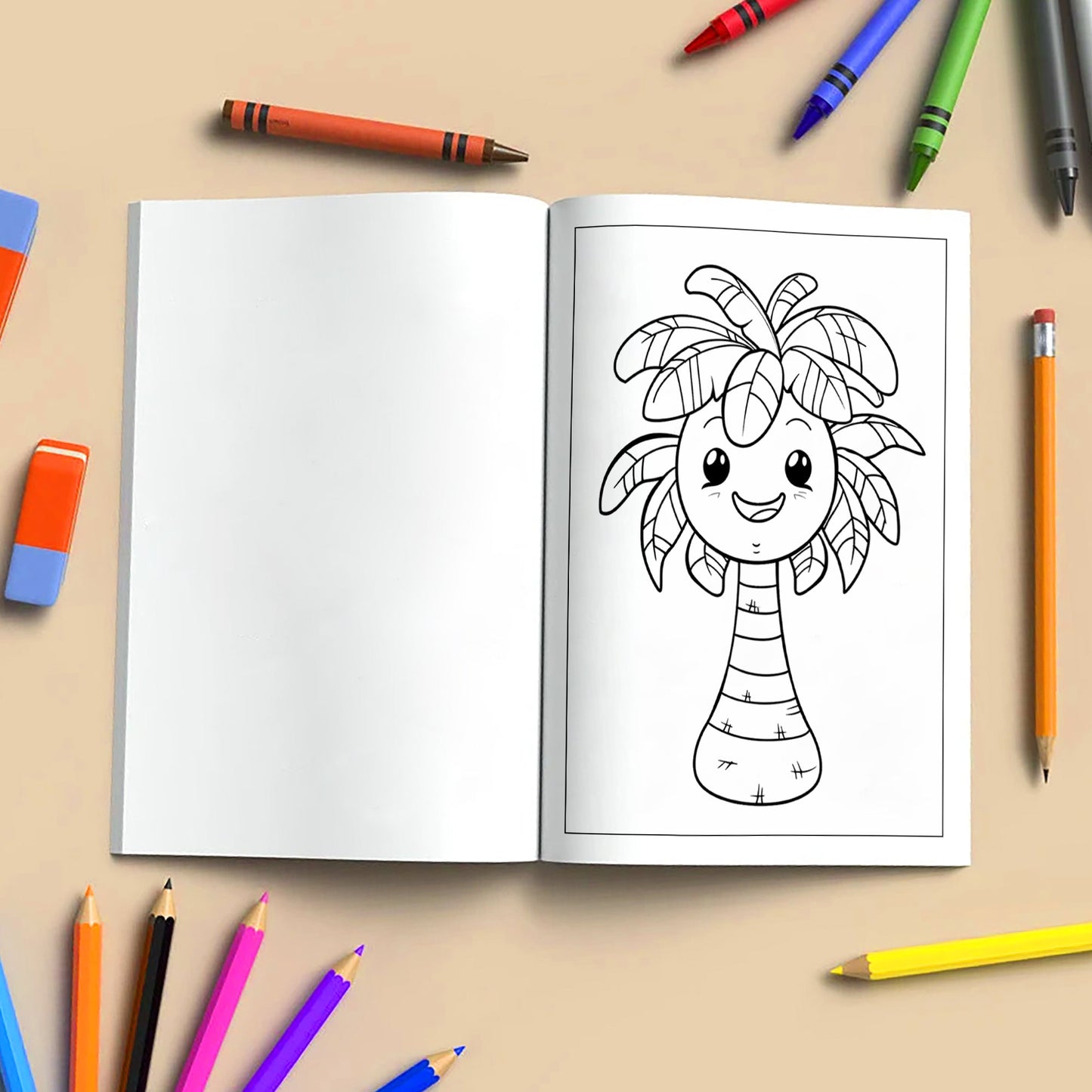 Kawaii Summer Fun Coloring Pages – 48 Pages – Cute Beach, Vacation, and Fun Summer Designs – For Kids