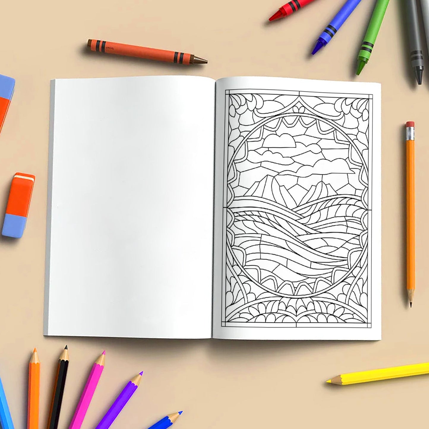 Sacred Window Mandalas – Stained Glass Mandala Coloring Pages – 48 Pages – Bold, Geometric, Radiant Patterns – For Adults