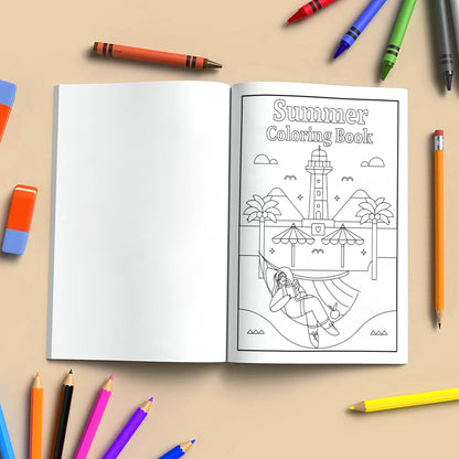 Hawaii Chill Time Coloring Pages – 48 Summer Beach Scenes for Kids