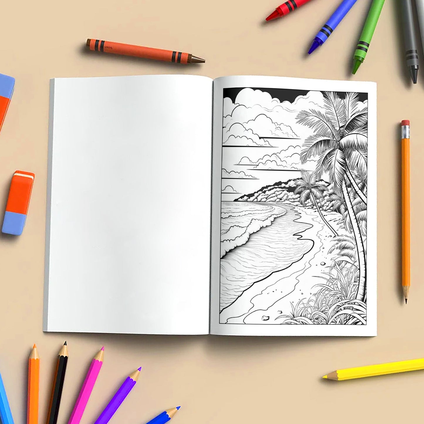 Sunshine Paradise Coloring Pages – 48 Fun and Easy Hawaii-Themed Coloring Sheets for Kids