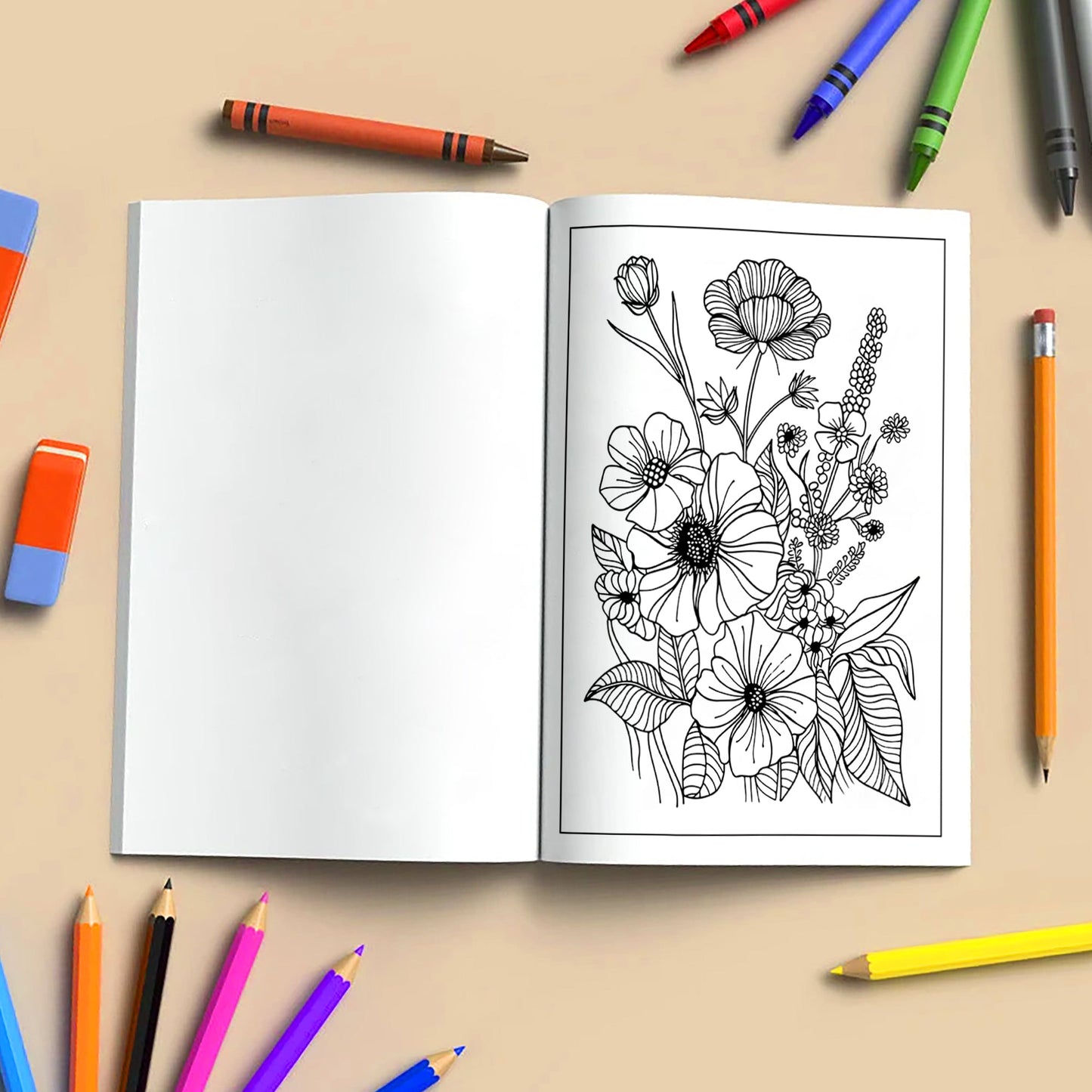 Floral Serenity Mandala Coloring Pages – 48 Relaxing Flower Designs for Adults