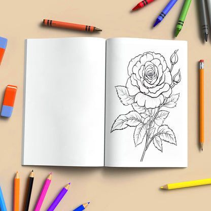 Floral Bliss Coloring Pages – 48 Elegant Botanical Designs for Adults