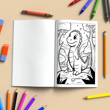 Jurassic Smiles – Friendly Dino Coloring Pages – 48 Pages – Cute Prehistoric Designs – For Kids