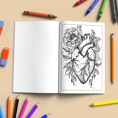 Heart & Bloom Coloring Pages – 60 Floral Anatomy Designs for Adults