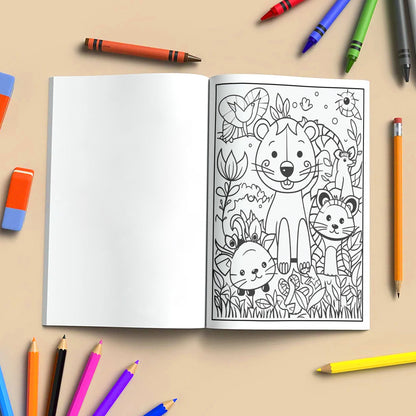 Jungle Friends – Animal Coloring Pages – 48 Pages – Cute Forest Wildlife – For Kids