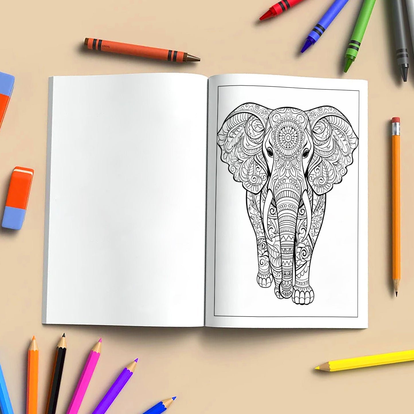 Mystic Elephants Coloring Pages – 48 Mandala-Inspired Designs for Adults