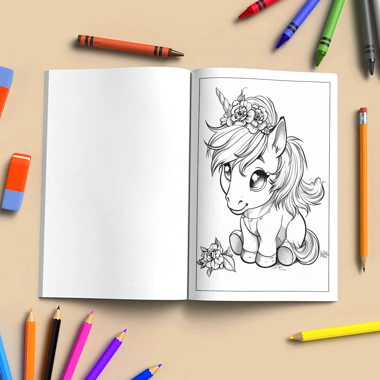 Unicorn Friends in Bloom Coloring Pages – 48 Playful and Kid-Friendly Illustrations