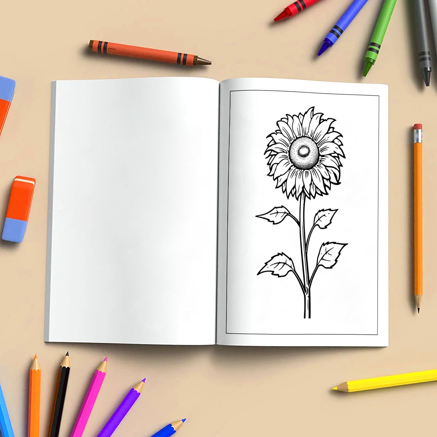Sunlit Blooms Flower Coloring Pages – 48 Hand-Drawn Floral Designs for Adults