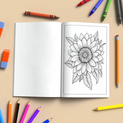 Sunflower Mandala Bliss Coloring Pages – 48 Floral Designs for Adults