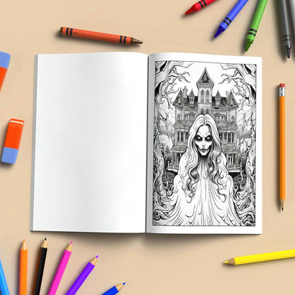 Broken Innocence Coloring Pages – 48 Pages – Creepy Doll Portraits, Cracked Porcelain Faces & Gothic Aesthetic – For Adults
