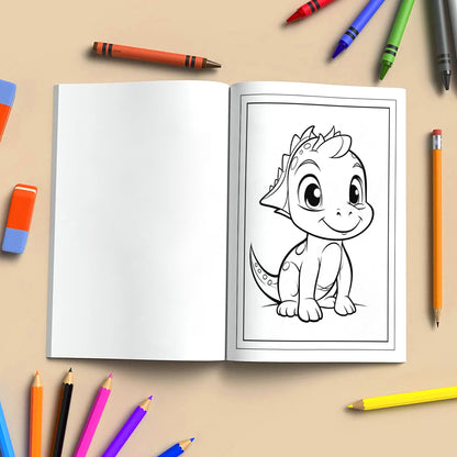 Tiny Dino Friends – Cute Dinosaur Coloring Pages – 48 Pages – Adorable Jurassic Creatures – For Kids