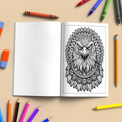 Wings of Power Coloring Pages – 48 Intricate Mandala Eagle Designs for Adults