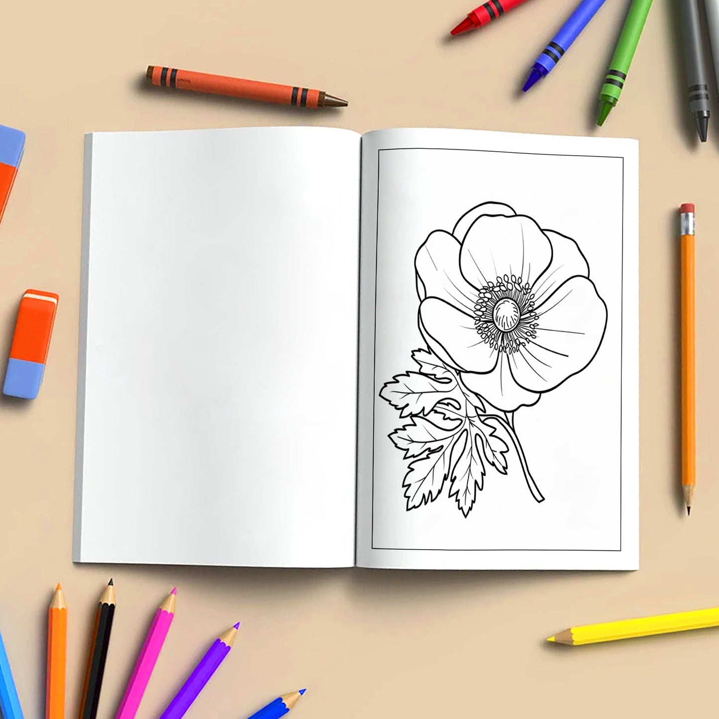 Petal Grace Coloring Pages – 48 Pages – Minimalist Flowers, Clean Line Art – For Adults