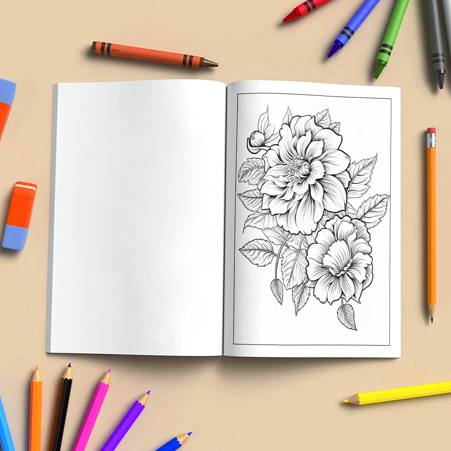 Garden Grace Coloring Pages – 48 Beautiful Flower Line Art Designs for Adults