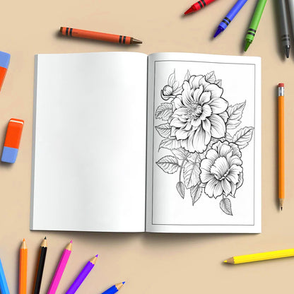 Garden Grace Coloring Pages – 48 Beautiful Flower Line Art Designs for Adults