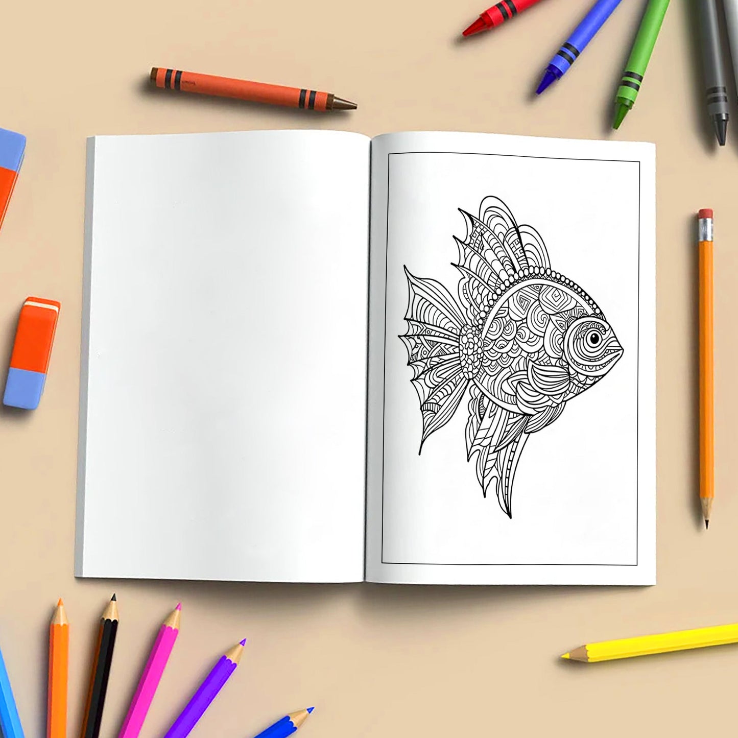 Mystic Koi Coloring Pages – 48 Intricate Fish Mandala Designs – For Adults