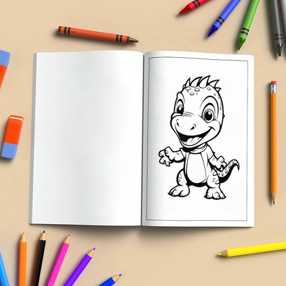 Happy Little Dinosaurs – Dinosaur Coloring Pages – 48 Pages – Adorable, Fun-Loving, Beginner-Friendly – For Kids