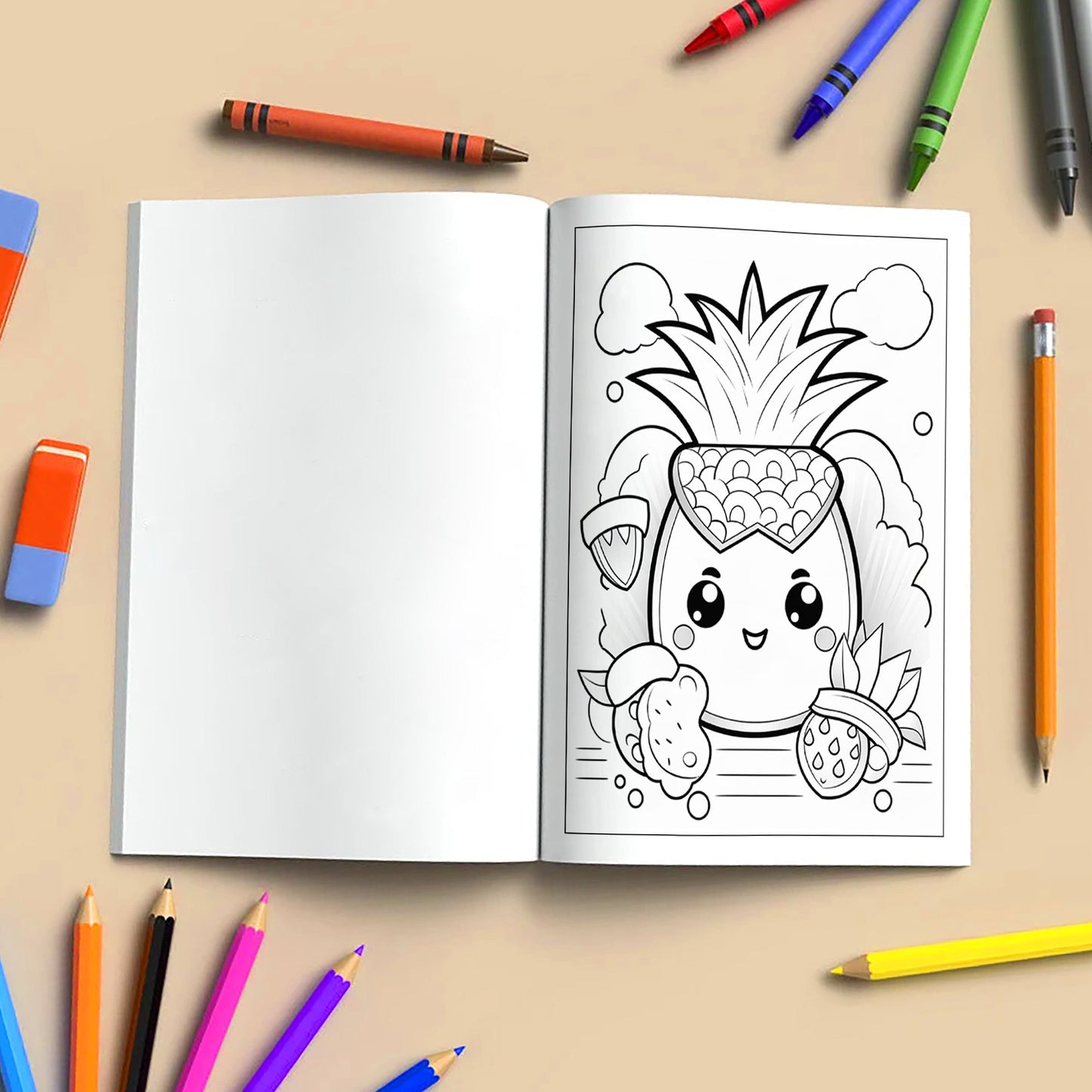 Pineapple Paradise Hawaii Coloring Pages – 48 Fun Summer Scenes for Kids