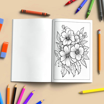 Floral Charm Coloring Pages – 48 Elegant Flower Designs for Adults