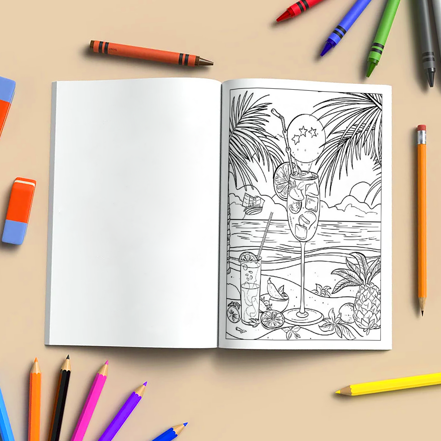 Aloha Serenity Hawaii Coloring Pages – 48 Scenic Ocean Views for Adults