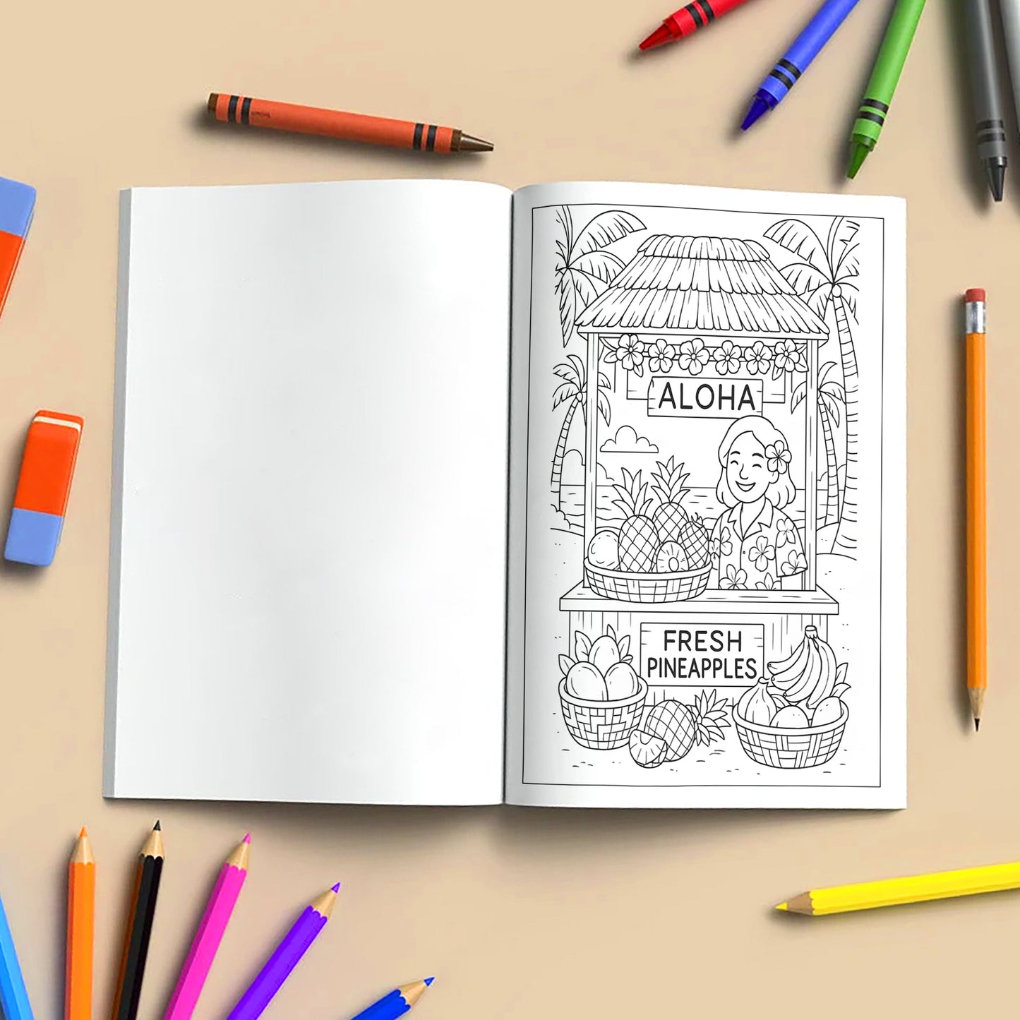Everyday Hawaii – Hawaii Coloring Pages – 48 Pages – Island Life, Daily Moments, Local Fun – For Kids