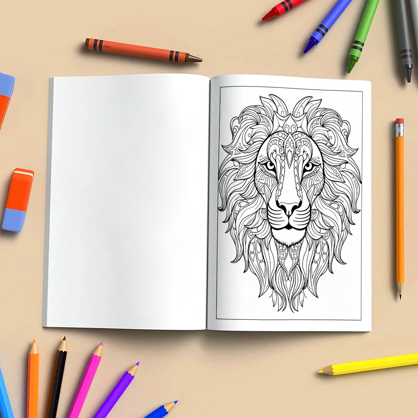 King of the Mandalas Coloring Pages – 48 Bold and Beautiful Lion Patterns for Adults