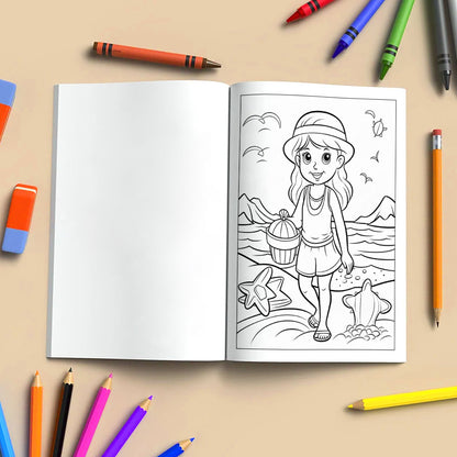 Aloha Beach Fun Coloring Page – 48 Pages – For Kids