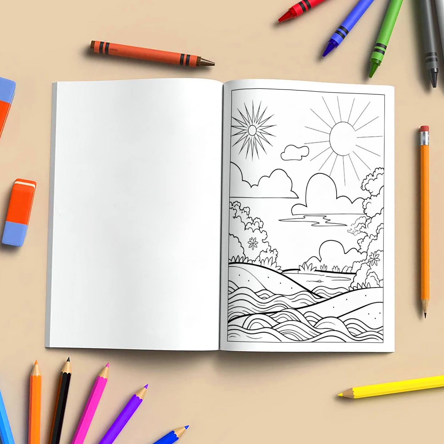 Aloha Horizons Hawaii Coloring Pages – 48 Peaceful Sunset Views for Adults
