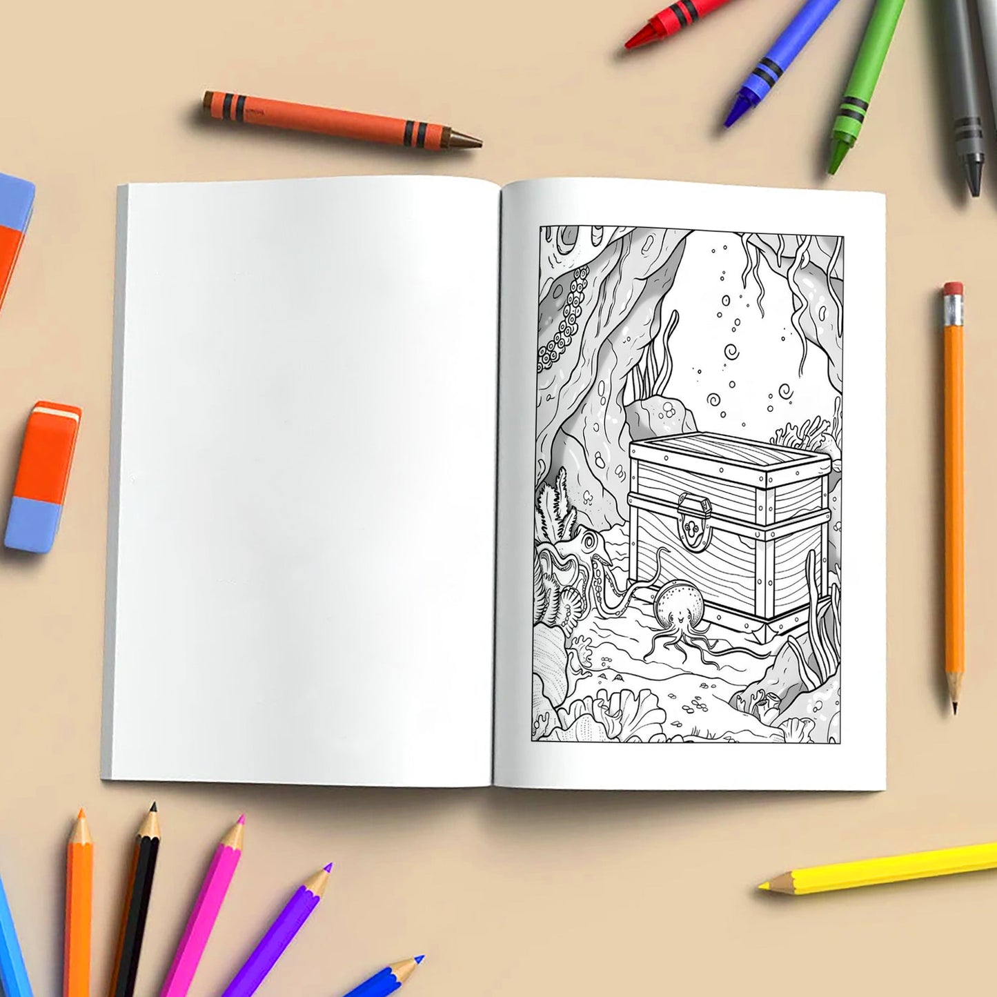 Hawaii Beach Wonders Coloring Pages – 48 Seaside Treasures and Fun Castles for Kids